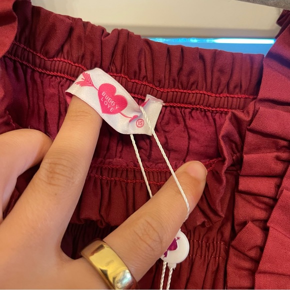BUDDYLOVE TANDY PUFF SLEEVE TOP - MAROON - Picture 5 of 6